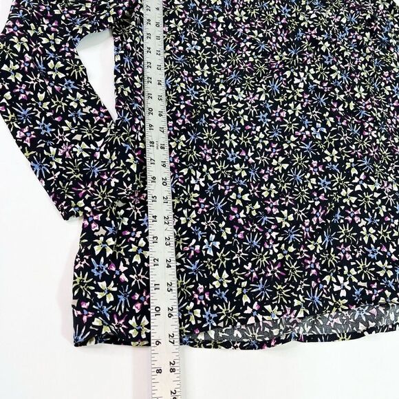 J. Jill Blouse Womens Small BlackPack & Multi-Color Floral Print Long-Sleeve new - Picture 8 of 12